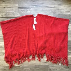 Chico’s Shawl Poncho Wrap Renaissance Red One Size